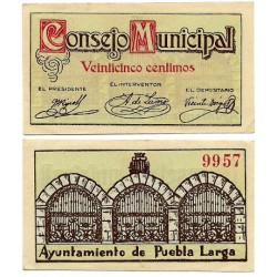 Puebla Larga. 1937. 25 Céntimos (SC-)