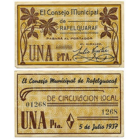 Rafelguaraf. 1937. 1 Peseta (EBC)
