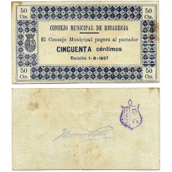 Ribarroja. 1937. 50 Céntimos (EBC)