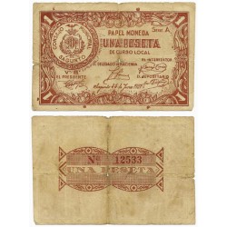 Sagunto. 1937. 1 Peseta (RC+) Roturas