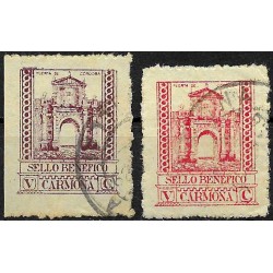 Viñetas. Sello Benéfico. Carmona. 5 Cents (Usados)