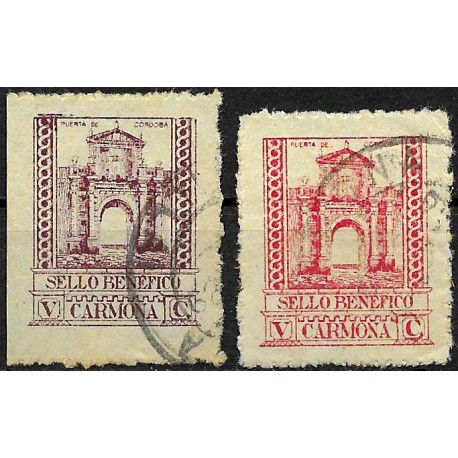 Viñetas. Sello Benéfico. Carmona. 5 Cents (Usados)
