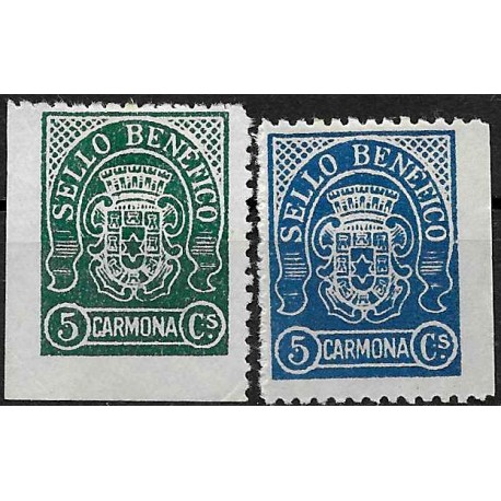 Viñetas. Sellos Benéficos. Carmona. 5 Céntimos (Nuevos, con señal de fijasellos)