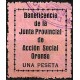 Viñeta. Beneficencia de la Junta Provincial de Acción Social. Orense. 1 Peseta (Usado)