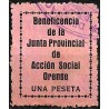 Viñeta. Beneficencia de la Junta Provincial de Acción Social. Orense. 1 Peseta (Usado)