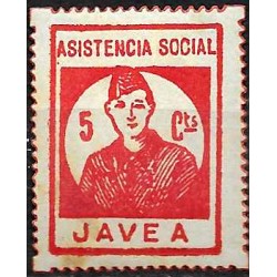Viñeta. Asistencia Social. Javea. 5 Céntimos (Nuevo, con señal de fijasellos y manchitas)