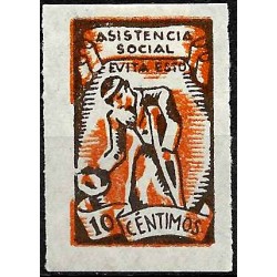 Viñeta. Asistencia Social. 10 Céntimos (Nuevo, con señal de fijasellos)