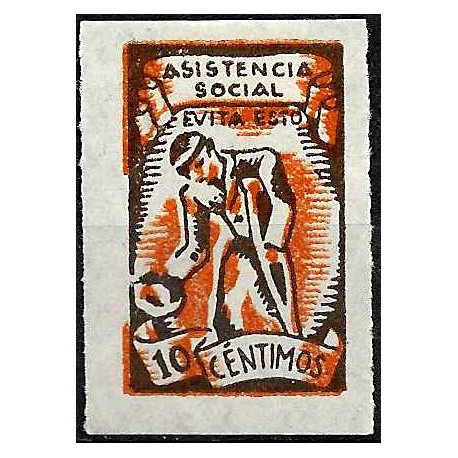 Viñeta. Asistencia Social. 10 Céntimos (Nuevo, con señal de fijasellos)