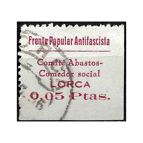 Viñeta. Frente Popular Antifascista. Lorca. 0,05 Pesetas (Usado)