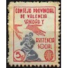 Viñeta. Consejo Provincial de Valencia. Sanidad y Asistencia Social. 5 Céntimos (Usado)