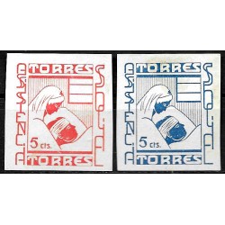 Viñetas. Torres. Asistencia Social. 5 y 5 Céntimos (Usado)