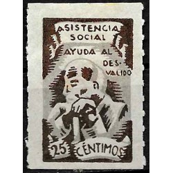 Viñeta. Asistencia Social. 25 Céntimos (Nuevo, con señal de fijasellos)