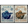 Viñetas. Aliñá. Pro Guerra. 5 y 10 Céntimos (Nuevo, con señal de fijasellos)