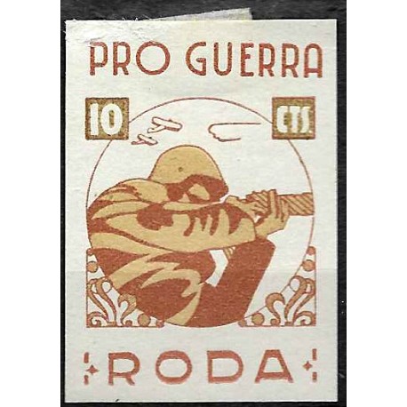 Viñeta. Roda. Pro Guerra. 10 Céntimos (Nuevo, con señal de fijasellos)