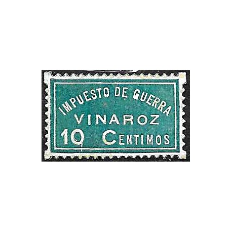 Viñeta. Vinaroz. Impuesto de Guerra. 10 Céntimos (Nuevo, con señal de fijasellos)