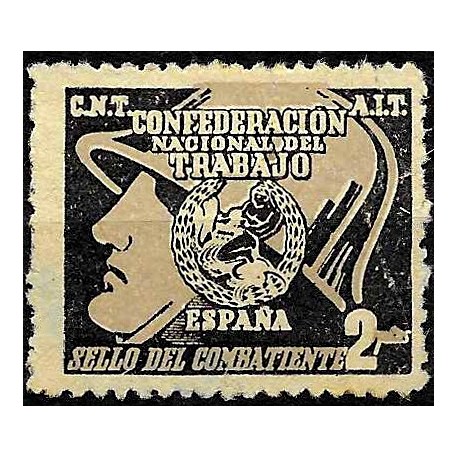 Viñeta. Confederación Nacional del Trabajo. CNT-AIT. 2 Pesetas (Usado)