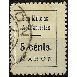 Viñeta Política. Pro Milicias Antifascistas. Mahón. 5 Céntimos (Usado)