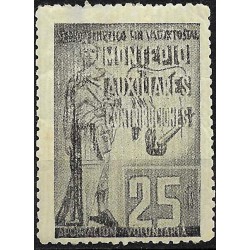 Sello Benéfico. Montepío. Auxiliares. Contribuciones. 25 Céntimos (Nuevo, con señal de fijasellos)
