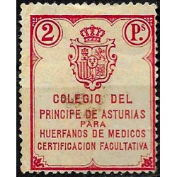Viñeta. Colegio del Principe de Asturias para Huérfanos Médicos. 2 Pesetas (Usado)