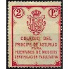 Viñeta. Colegio del Principe de Asturias para Huérfanos Médicos. 2 Pesetas (Usado)