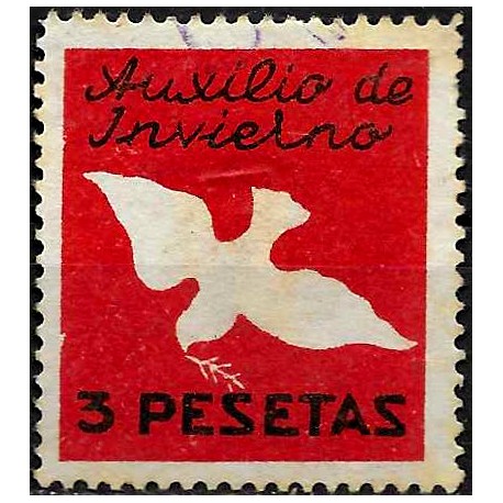 Viñeta. Auxilio de Invierno. 3 Pesetas (Usado)