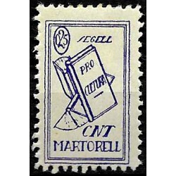 Viñeta. CNT Martorell. Pro Cultura. 0,25 Pesetas (Nuevo, con señal de fijasellos)