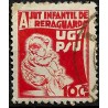 Viñeta. Ajut Infantil de Reraguarda. UGT PSU. 10 Céntimos (Usado)