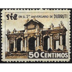Viñeta. SIA en el 2º Aniversario de Durruti. 50 Céntimos (Nuevo, con señal de fijasellos)