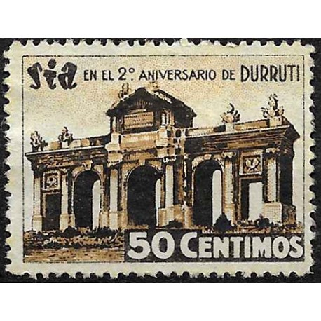Viñeta. SIA en el 2º Aniversario de Durruti. 50 Céntimos (Nuevo, con señal de fijasellos)