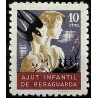 Viñeta. Ajut Infantil de Reraguarda. 10 Céntimos (Nuevo, con señal de fijasellos)