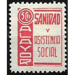 Viñeta. Alayor. Sanidad y Asistencia Social. 5 Céntimos (Nuevo, con señal de fijasellos)