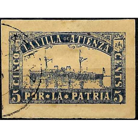 Viñeta. La Villa de Atienza. Por la Patria. 5 Céntimos (Usado)