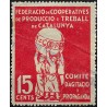 Viñeta. Federació de Cooperatives de Producció i Treball de Catalunya. 15 Céntimos (Usado)