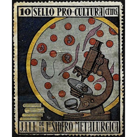 Viñeta. Pro-Cultura. 1a Sidero Metalúrgica. 10 Céntimos (Usado)