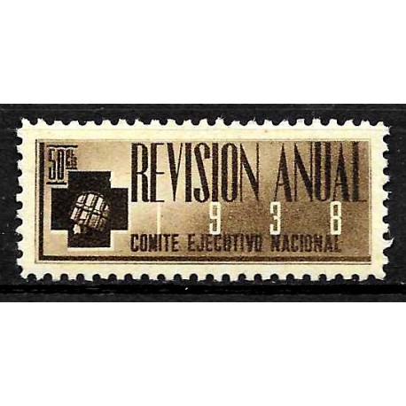 Viñeta. Comité Ejecutivo Nacional. Revisión Nacional. 50 Céntimos (Nuevo, con señal de fijasellos)