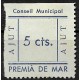 Viñeta. Consell Municipal Premià de Mar. Ajut. 5 Céntimos (Nuevo, con señal de fijasellos)