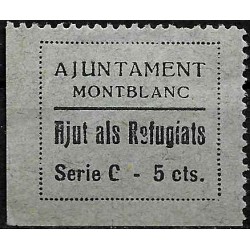 Viñeta. Ajuntament de Montblanc. Ajut als Refugiats. 5 Céntimos (Nuevo, con señal de fijasellos)