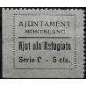 Viñeta. Ajuntament de Montblanc. Ajut als Refugiats. 5 Céntimos (Nuevo, con señal de fijasellos)