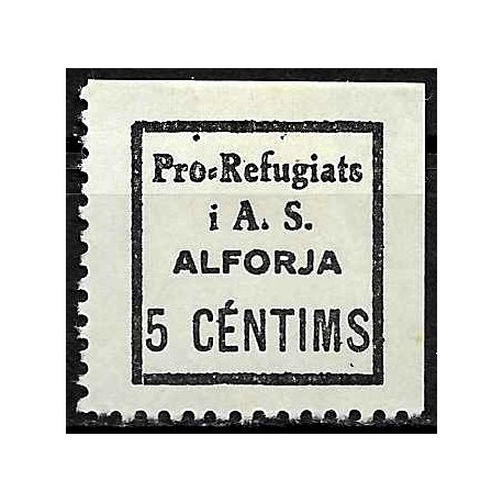 Viñeta. Pro-Refugiats i A.S. Alforja. 5 Céntimos (Nuevo, con señal de fijasellos)
