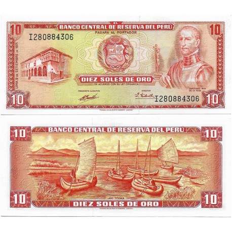 (100b) Nicaragua. 1971. 10 Soles de Oro (SC)