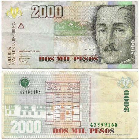 (457r) Colombia. 2011. 2000 Pesos (BC+)