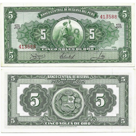 (83a) Perú. 1963. 5 Soles de Oro (SC-)