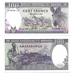 (19) Ruanda. 1989. 100 Francs (SC)
