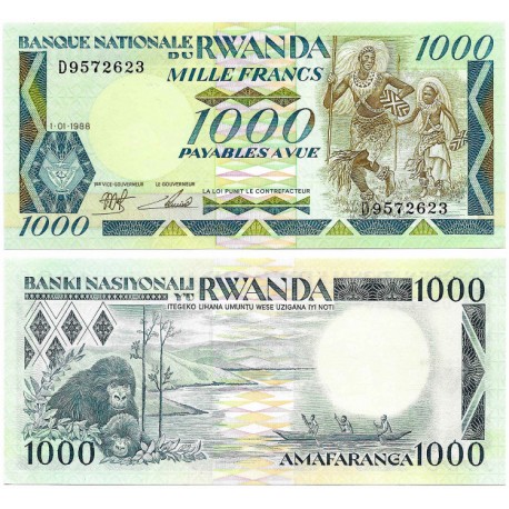 (21) Ruanda. 1998. 1000 Francs (SC)