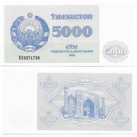 (71b) Uzbekistán. 1992. 5000 Som (SC)