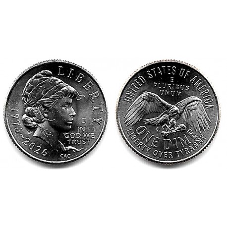 Estados Unidos de América. 2026.(D). 1 Dime (SC)
