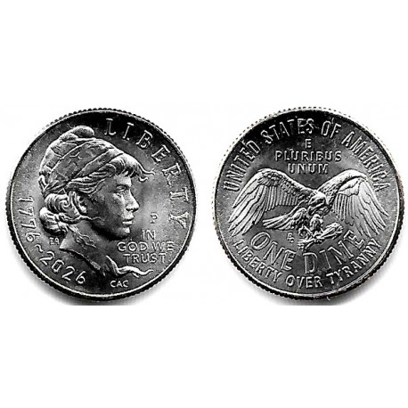 Estados Unidos de América. 2026(P). 1 Dime (SC)