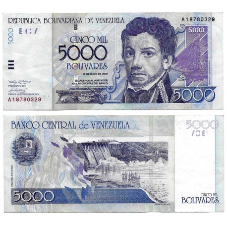 (84a) Venezuela. 2000. 5000 Bolívares (MBC+)