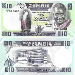 (26e) Zambia. 1980-88. 10 Kwacha (SC)