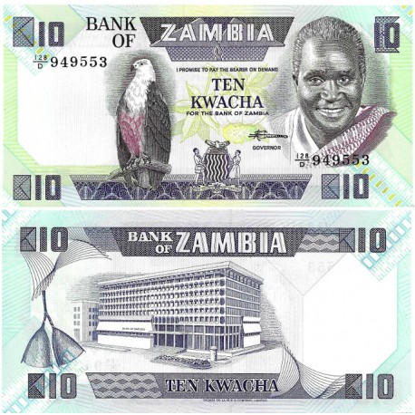 (26e) Zambia. 1980-88. 10 Kwacha (SC)